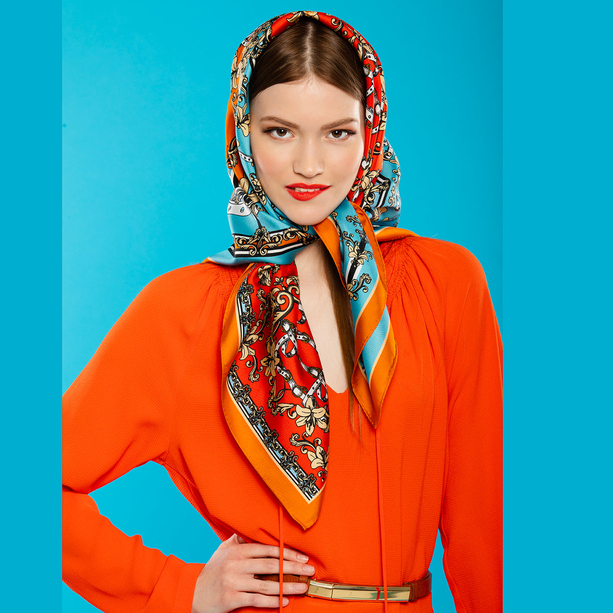 Kimono spring silk scarf
